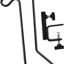Mikikit Adjustable Heavy Duty Deck Rail Hook for Bird Feeders and Plants Sturdy Clamp Shepherd Hook for Outdoor Use Deck Railing and Balconies 2Pcs