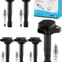 Set Of 6 UF400 Ignition Coil Pack & Iridium Spark Plugs (3.5L 3.7L) 1999-2011 For Acura CL EL MDX RL TL, For Honda Civic Pilot Odyssey Ridgeline, For Saturn Vue, Replace # 5C1013