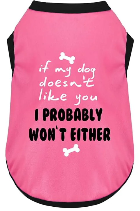 Dog Shirts Pet Printed Clothes with Funny Letters Summer Pet T Shirts Cool Puppy Shirts Breathable Dog Outfit Soft Dog Sweatshirt for Pet Dogs Cats
 (Large (Chest: 17.7'' Back: 13.3''))