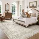 Washable Area Rugs 9x12: Neutral Beige Rugs for Living Room