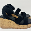 SM New York Style Violet Wedge Black Brown Sandals Size 8.5