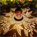 Hummingbird Solar Lanterns Outdoor Waterproof Hanging Solar Lights Hummingbird Gifts for Women Men Mom Metal Bird Decorative LED Lanterns for Yard, Patio, Lawn, Pathway, Landscape, Garden Decor