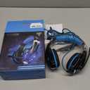 BENGOO G9000 Stereo Gaming Headset for PS4 PC Xbox One PS5 Controller, Noise Cancelling Over Ear Headphones with Mic, LED Light, 7.1 Surround Sound, Soft Memory Earmuffs for Nintendo Xbox Series X|S (Blue)