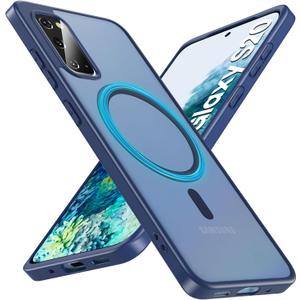 Hensinple Magnetic for Samsung Galaxy S20 Case,Galaxy S20 Case Compatible with Magsafe,Shockproof Rugged Military-Grade Protection Translucent Matte Back Cover Phone Case for Galaxy S20(Matte Blue)