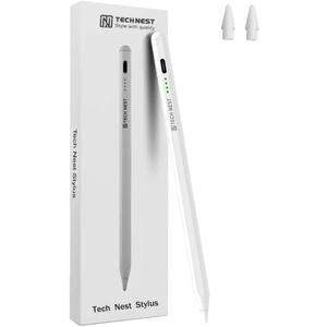 Stylus Pen for iPad 2018-2025, Fast Charge, Magnetic Charging, Palm Rejection Stylus for iPad 11/10/9/8/7/6th Gen, Air 7/6/5/4/3/M3/M2, Pro 13"/12.9"/11"/M4, Mini 7/6/5th, White