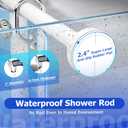 Bonpally Shower Curtain Rod, Adjustable 32-75 Inches Spring Tension Rod, Non-Slip No Drilling Stainless Steel Shower Rods for Bathroom Window Room Divider, Never Rust, White