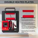 5 Ton Portable Hydraulic Heat Press Machine 2.3 x 4.7 Inch Dual Heating Plate, red/black