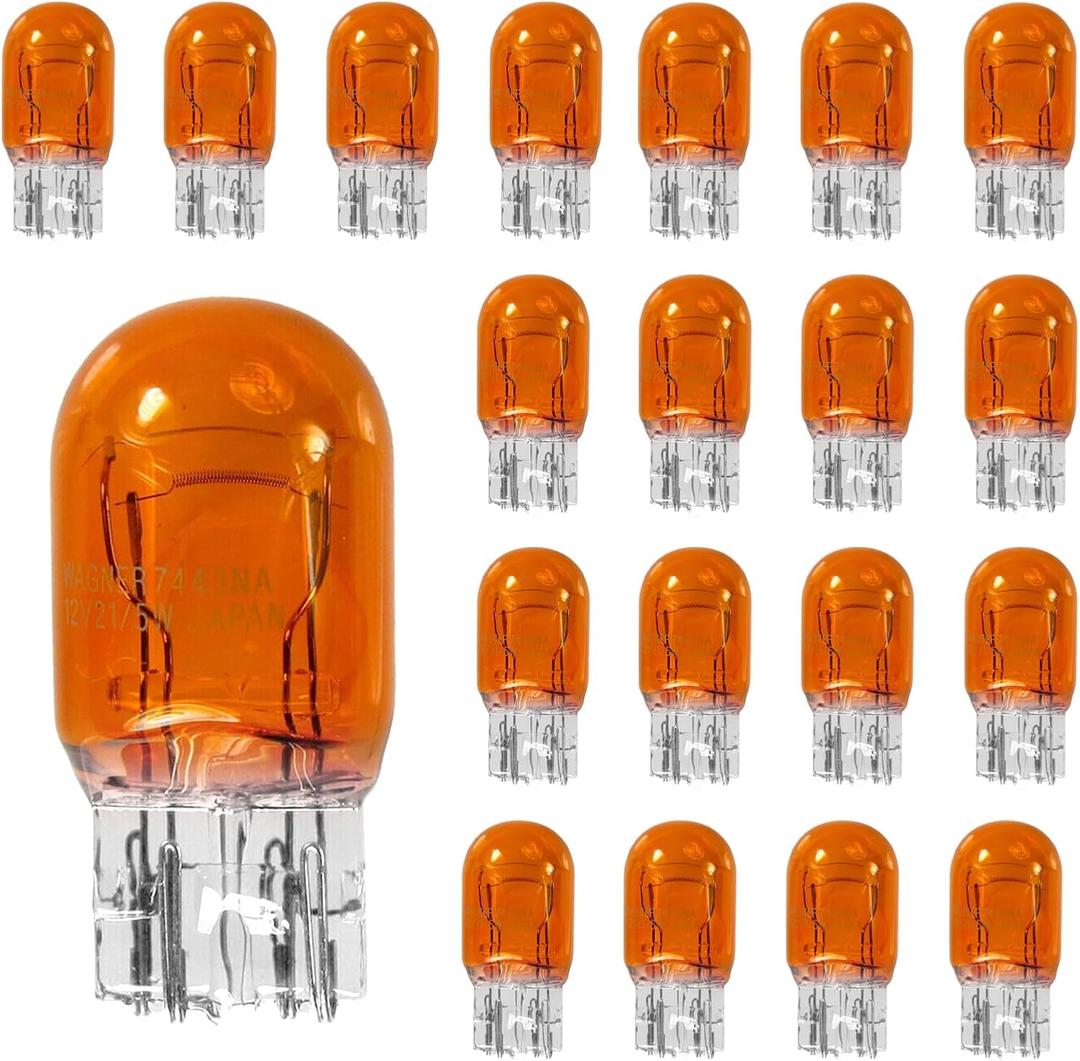 T20 7440A WY21W Turn Signal Bulb Daytime Running Light Blinker Brake Light Bulbs, 10PCS Monofilament Side Marker Lights Mini Taillight 7440 Bulb Replacement for Cars,Trucks,SUVs(Amber)