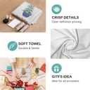 Chinoiserie Blue and White Christmas Tree Towels - Set of 2, Kitchen and Bathroom Hand Towels - Coquette Red Blue Decorations