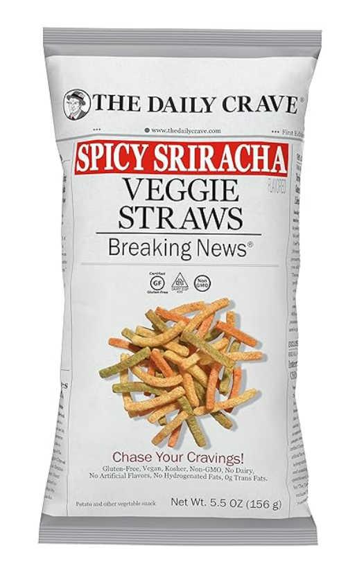 The Daily Crave Lentil Chips, Spicy Sriracha, Protein, Gluten-Free, Non-Gmo, Kosher, Crunchy, 5.5 Oz (Pack Of 8)
