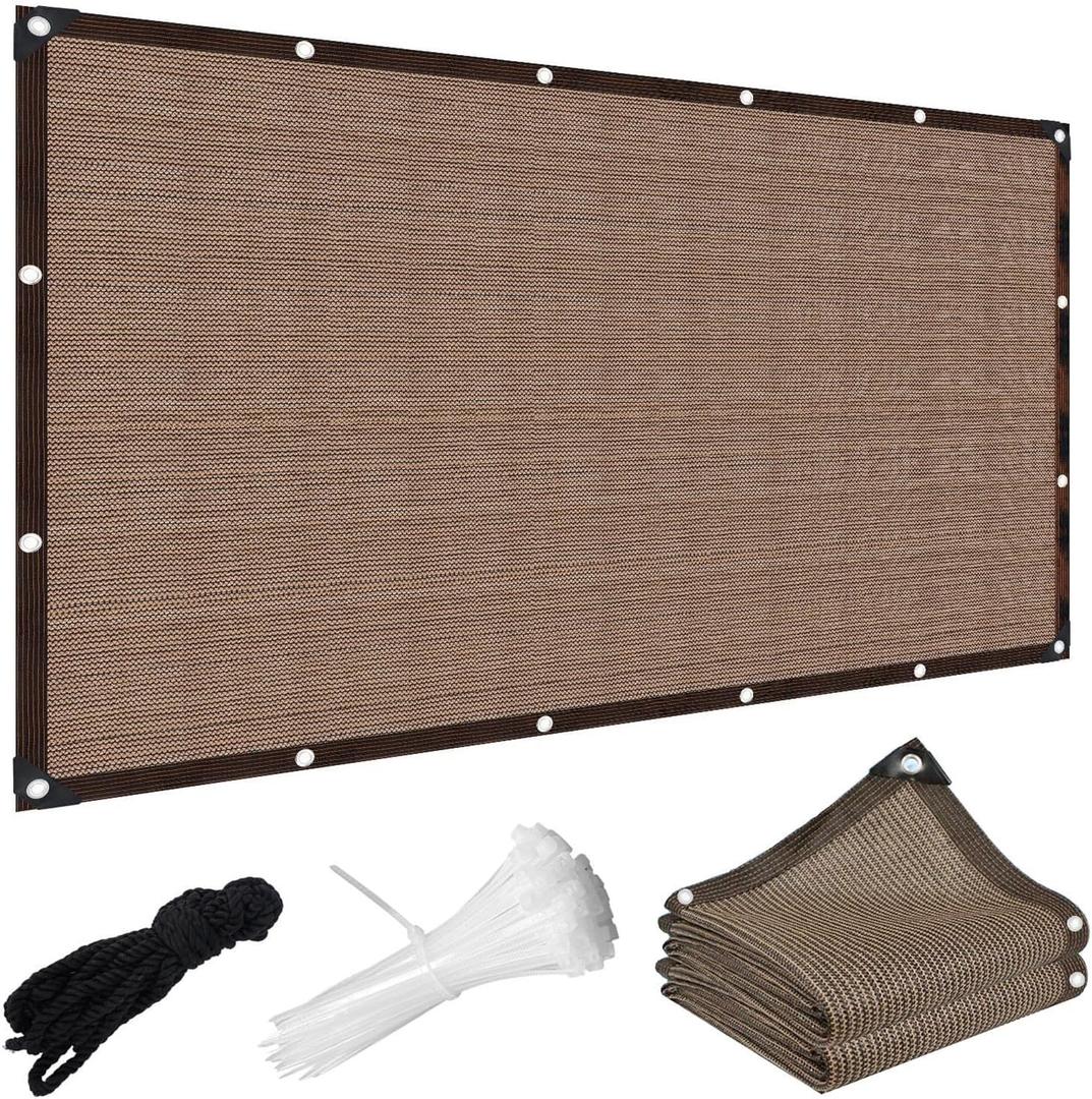 90% Sun Shade Cloth, 6 x 8 FT Shade Cloth for Garden Greenhouse, Pergola Shade Cover Canopy, Mesh Tarp Sun Screens for Patio, Outdoor, Garden, Backyard - Mocha 90% Sun Shade Cloth, 6 x 8 FT Shade Cloth for Garden Greenhouse, Pergola Shade Cover Canopy, Mesh Tarp Sun Screens for Patio, Outdoor, Garden, Backyard - Mocha
