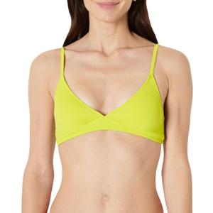 Amazon Essentials Womens Light-Support Classic Bikini Swimsuit Top (Medium, Lime Green)