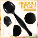 6 x Teenyyou 24 Pcs Disposable Serving Spoons Black Plastic Spoons 8.46 x 2.36 Inch Large Catering Serving Utensils for Holiday Wedding Birthday Party Buffet Restaurant Supplies