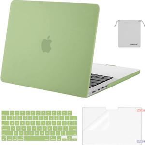 MOSISO Compatible with MacBook Pro 14 inch Case M5 2026 M4 2025 M3 M2 M1 2024-2021 A3427 A3426 A3434 A3112 A3185 A3401 A2918 A2992 A2779 A2442,Hard Case&Keyboard Skin&ScreenFilm&Pouch, Avocado Green