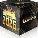 2 x 2026 Graduation Card Box Holder, Grad Congrat Decoration Box, Envelope Receiving Graduation Party Celebration Black