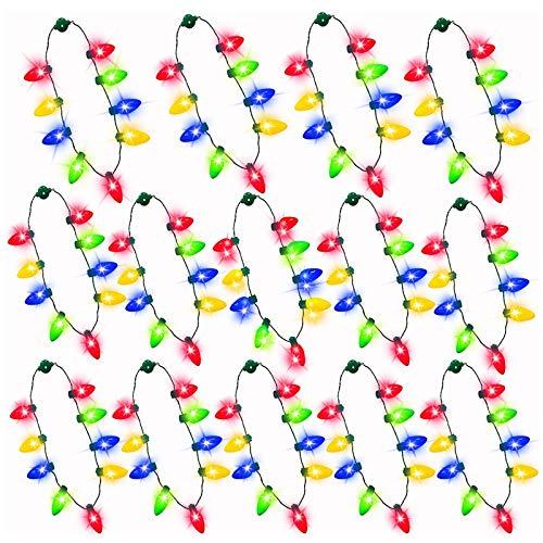 AMENON 5 Pack Mardi Gras Light Up Necklaces, Mardi Gras Party Supplies, 6 Lighting Modes, Holiday Accessories Party Favors, St Patrick Day Party Supplies