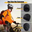 Beanies Skull Caps for Men, Women Warm Helmet Liner Cycling Cap Soft Lightweight Beanie Hat Antistatic Running Beanie (Black+stripe)