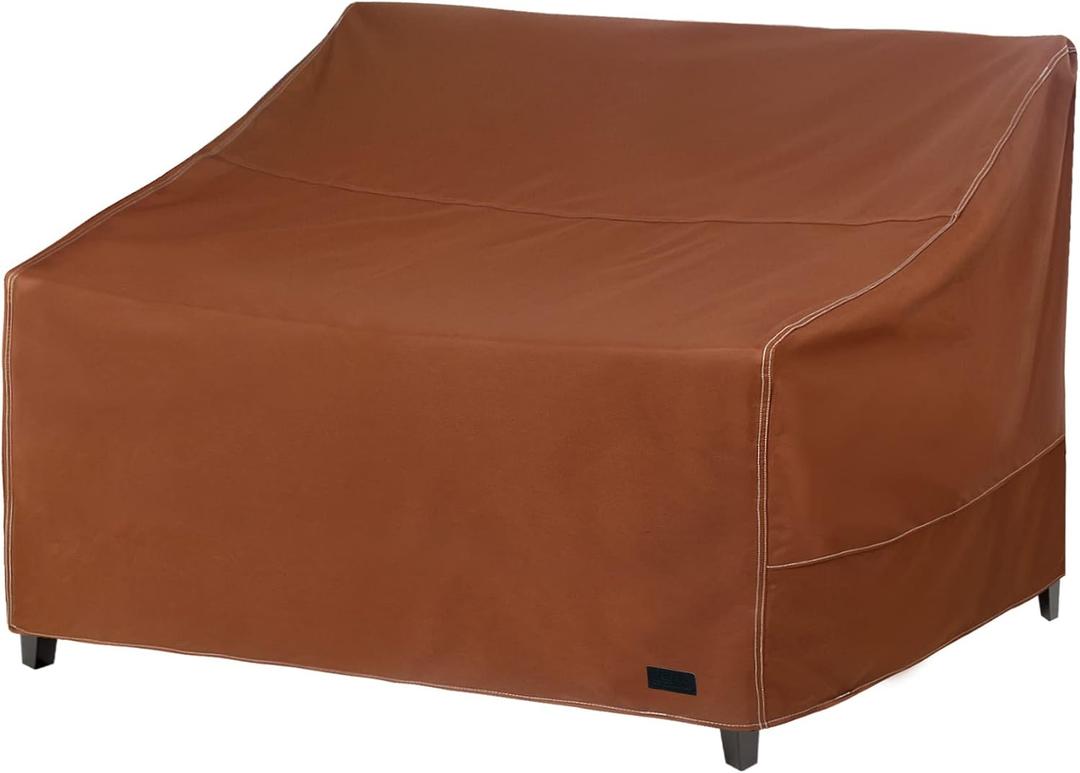 NettyPro Patio Sofa Bench Cover, Waterproof 600D Heavy Duty Outdoor Furniture 3 Seater Couch Cover, 79" Wx 38" Dx 35" H, Brown