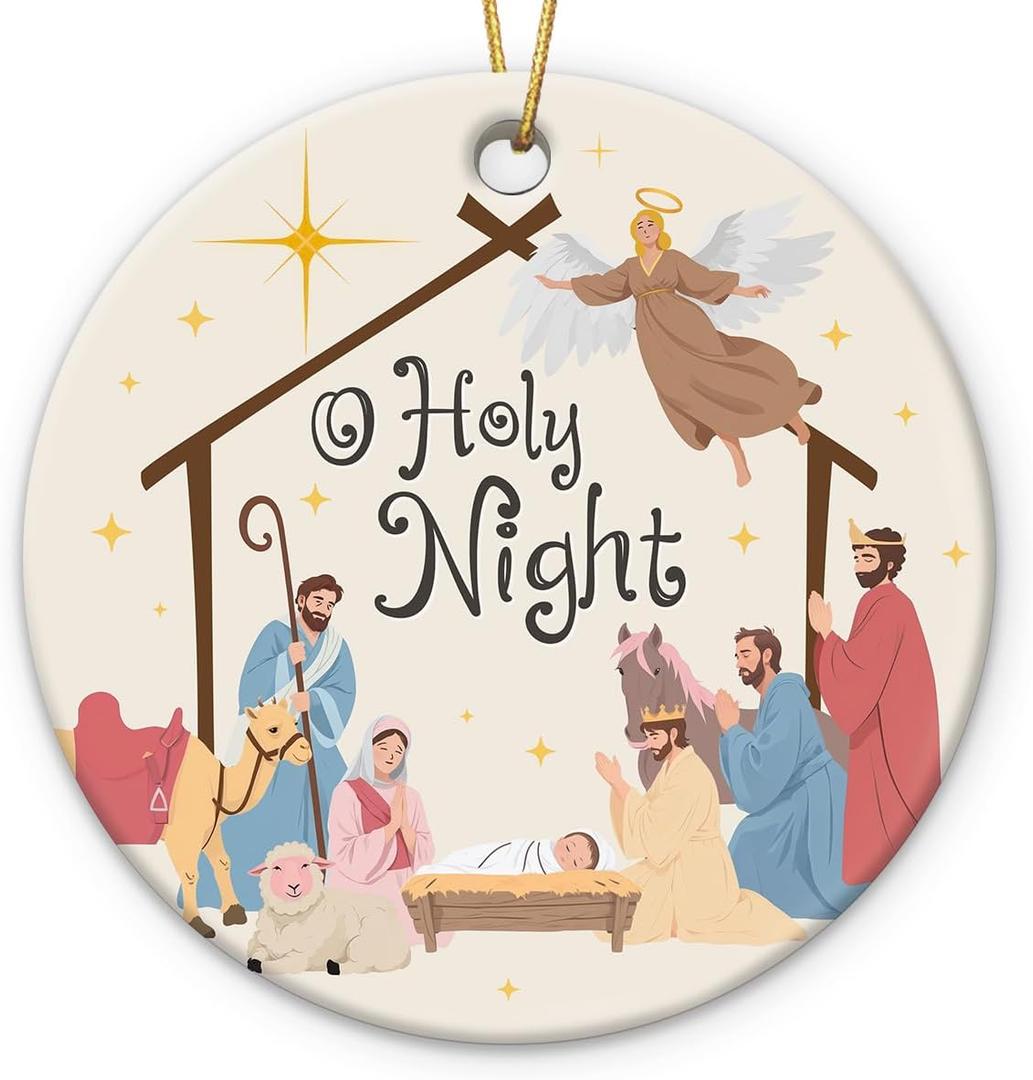 7 x 2026 Nativity Scene Christmas Ornaments for Christmas Tree - Catholic Faith Idea Gifts, Christian Ornaments Keepsake, Religious Gifts for Women, Family, Friend Jesus Birthday