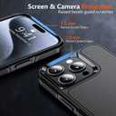 for iPhone 15 Pro Case,[18 FT Military Grade Drop Protection],with 2X[9H Screen Protector ] Slim & Tough Full-Body Protective Official Certification Phone case (Black, iPhone 15 Pro)
