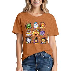 Halloween Chicken Shirt for Women Chicken Nugget Shirts Halloween Spooky Season T-Shirt Funny Nuggets Meal Tee Size 2 XL