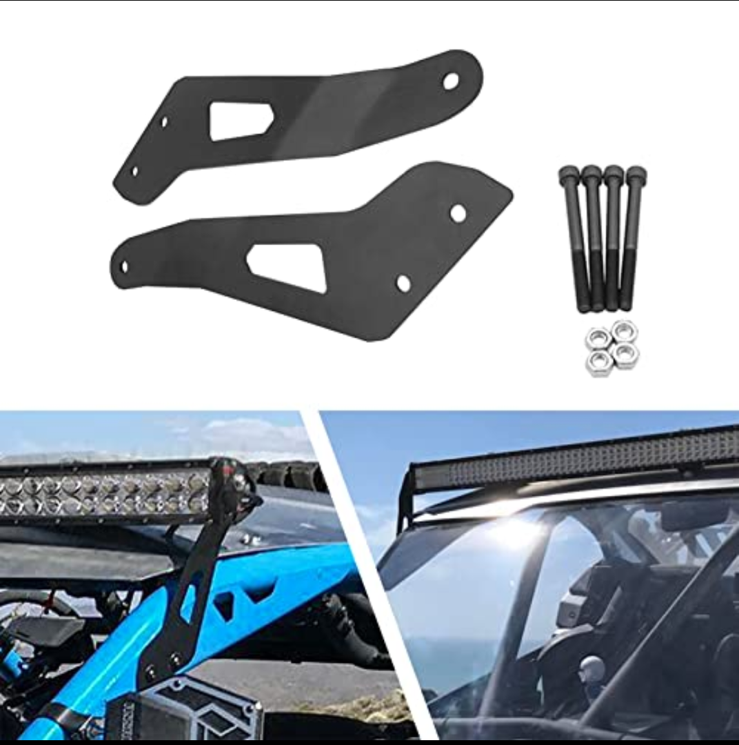 DaSen Upper Roof Light Bar Mount Brackets for 50" Curved/Straight Light Bar Compatible with Can-am Maverick X3 & X3 Max DS RS MR Turbo R 2017-2025 & LED Light Bar