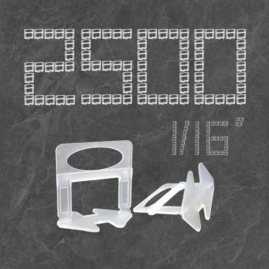 Tile Leveling System Clips 1/16" 2500 Pcs DIY Tiles Leveler Spacers Tile Leveling System for Professional Ceramic Tile and Stone Installation