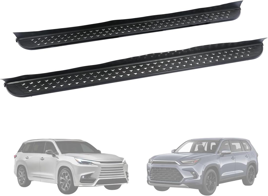 Promrmr Running Boards Side Steps Nerf Bars Fits for Toyota Grand Highlander/Lexus TX TX350 TX500h TX550h 2024 2025 Accessories Aluminum & ABS Plastic -[ Requires Cutting & Drilling ]