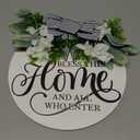 Welcome Sign for Front Door Wreath, Welcome Home Decorations, Wreaths for Front Door, Floral Round Wood Wall Decor, Front Porch Decor Gifts, for Spring Summer Fall All Seasons Holiday Outdoor Decor