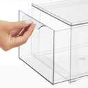 mDesign Kitchen Storage Drawer Box Plastic Storage Box with Pull-Out Drawer Pantry, Fridge and Cupboard Storage for Food and Snacks Pack of 2 Clear