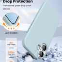 OuXul Designed for iPhone 16 Case,Shockproof Liquid Silicone Protective Phone Case with Soft Anti-Scratch Microfiber Lining Ultra Slim Drop Protection Phone Cover 6.1 inc (Light Blue)