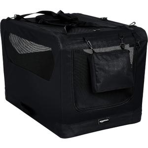 Amazon Basics Folding Portable Soft Pet Dog Crate Carrier Kennel, 36 x 24 x 24 inches, Black