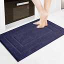 PURRUGS Machine Washable Kitchen Rug 24" x 35.5", Non-Slip/Skid Kitchen Runner Rugs & Floor Mats, Super Absorbent Soft Standing Mats for Kitchen, Sink & Laundry, Navy Blue