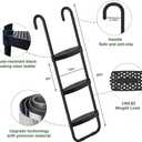 Eurmax USA Universal Trampoline Ladder,240 lbs Capacity,3 Skid-Proof Safety Wide Steps,UV-Resistant Steel Stairs for Kids/Children,Universal Hook Fit,Trampoline Stairs Accessories for Children/Kids