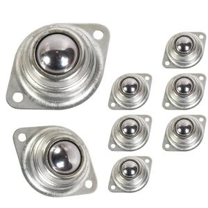 HLMOptimo 1 Rolling Ball Transfers 8 pcs, Universal Transfer Bearings of 400 Lbs Load Capacity, Two-Hole Flange Mounted Roller Bearings for Conveyor Transmission Furniture Wheelchair