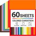 SallyFashion 60 Sheets Colored Cardstock Paper 12x12, 65lb/180gsm Cardstock in 30 Vibrant Colors for Card Making, Scrapbooking & DIY Crafts, Die Cutting