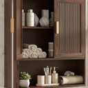 Bathroom Storage Cabinet, Medicine Cabinet with Adjustable Wood Shelf & Doors, Over The Toilet Storage Cabinet for Laundry Room & Kitchen & Living Room (Walnut)