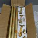 YaFex Heavy Duty Curtain Rods 32-150 Inch, 1 Inch Adjustable Gold Curtain Rod for Windows, Extra Long Window Treatment Rods with Aluminium Finials, Easy Installation