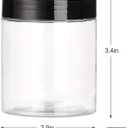 8OZ 32PCS Plastic Jars with Lids Empty Slime Cosmetics Containers Clear Gift Round PET Cream Jars with Black Lids Pen Labels for Kitchen Storage Spices Dry Food Body Butter Slime Making