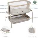 Maxi-Cosi Iora Baby Bassinets Bedside Sleeper, Portable Bassinet, Infant Bedside Sleeper Crib, Height Adjustable, Breathable Mesh, Large Storage Basket, Classic Oat