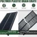 A15 6 Pack Polymer Plastic Channel Drain Grate-19.7x7.9x1 in Durable Trench Cover,Total Length 118 in Polymer Drain Strainer,Outdoor Drain Grates for Yard Sidewalk Patio Houseside