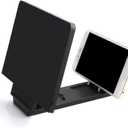 4 x Smart Phone Screen Magnifier Multi-Function Bracket for Cellphones Enlarged Display for Movies and Reading Compatibility Lightweight Portable Design Black (Medium)