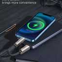 SHEZI [Upgraded 2.0] 4-in-1 Short USB C Cable 60W 0.6FT Fast Charging [480Mbps Data Sync] Flat Nylon Braided Charger Cord Combo, USB A/C to C/L Multi Charge Cable for iPhone/iPad & Most Devices, Grey