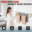 Alise Double Towel Bars for Bathroom Wall Mounted,28 Inch Towel Holder Towel Racks for Bathroom SUS304 Stainless Steel Towel Hanger Towel Rod Brushed Gold