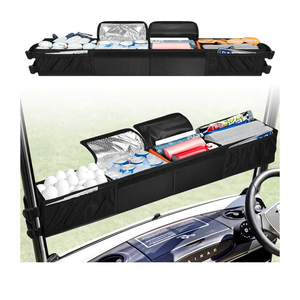 Golf Cart Storage Organizer, Golf Cart Front Storage Basket with Insulated Compartment No-Drilling Golf Cart Basket Compatible with EZGO, Club Car, Kandi Electirc Golf Carts