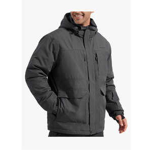 FREE SOLDIER Men's Waterproof Ski Jacket Fleece Lined Warm Winter Snow Coat with Hood Fully Taped Seams, Large