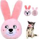Fida Squeaky Dog Toys for Aggressive Chewers 3 in 1, Dog Chew Toys with 3 Layers, Interactive Dog Toys for Large Dogs Balls to Keep Them Busy for Small Medium Dogs (Pink Bunny)