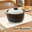 LilyCat Faux Leather Placemats Set of 6, Waterproof Oil-Proof Dining Table Mats for Kitchen, Indoor & Outdoor Heat Resistant Wipeable PU Place Mats, 18 12, Cherries and Flowers