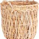 Household Essentials Brown Tall Round Wicker Storage Basket 19'' x 25'' (Natural Banana Leaf)