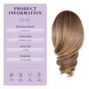 Claw Clip Ponytail Extension - 12 Inch Curly Ponytail Extension, Wavy Pony Tails Hair Extensions, Synthetic Hair Extensions Ponytail, Clip On Ponytails for Women (Dark Ash Blonde With Golden Ends)